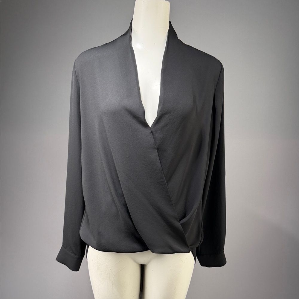 Pleione Charcoal Draped Blouse (rack15)